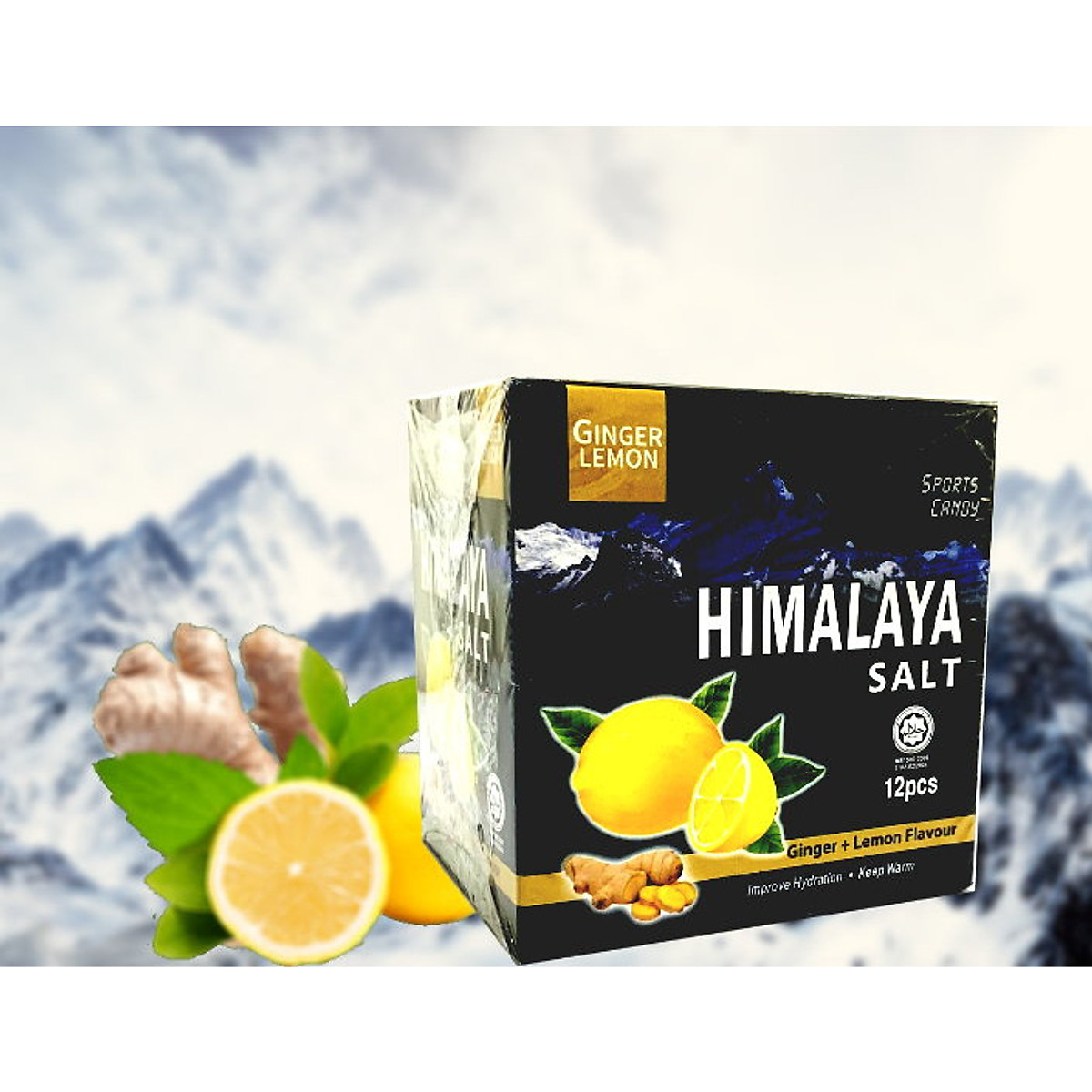 Kẹo Chanh Muối Vị Gừng Himalaya Salt Ginger Lemon Flavour (Hộp 180g)