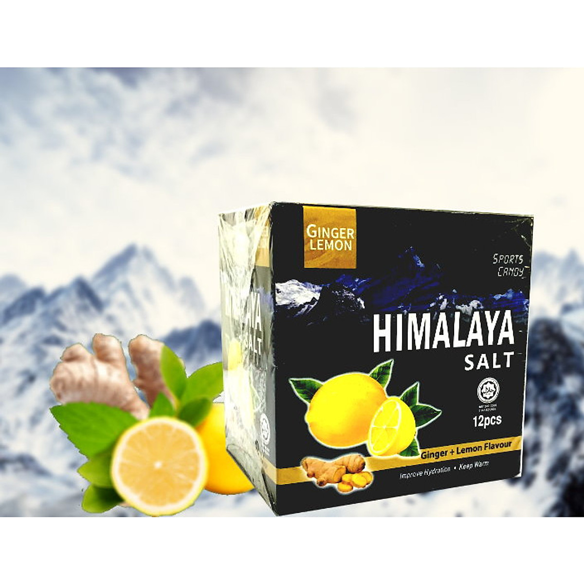  Kẹo Chanh Muối Vị Gừng Himalaya Salt Ginger Lemon Flavour  Hộp 180g  