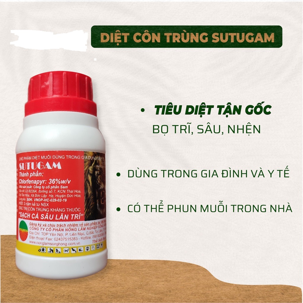 Sutugam Lọ To 240ml Chuyên Sâu Trĩ Muỗi côn trùng cho cây trồng, Sutugam -Diệt bọ trĩ hiệu quả trên cây hoa hồng