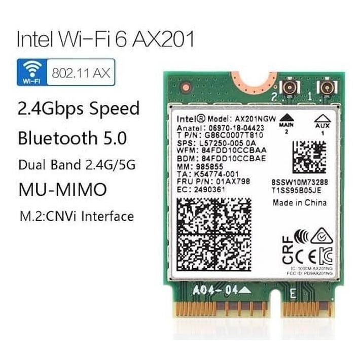 Card intel ax201 ngw wifi bluetooth wifi 6 cnvio2. thẻ mạng không dây wireless m2 cho máy tính