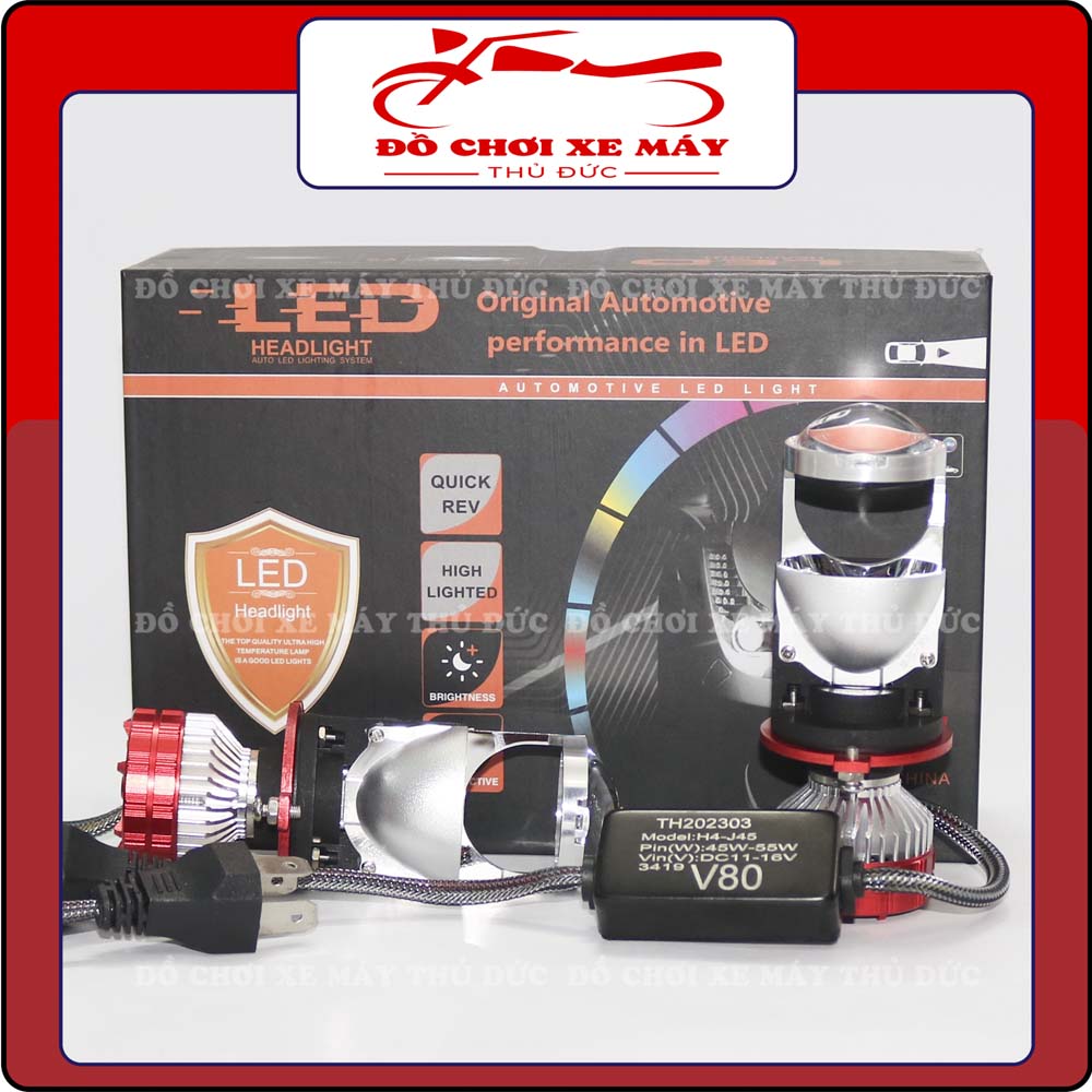 Bi cầu led v80 gắn xe máy ôtô