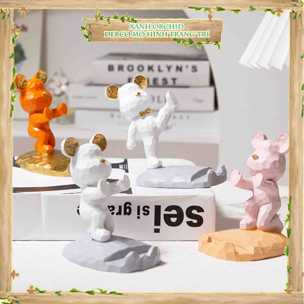 Giá Đỡ Điện Thoại "Gấu Bearbrick & Phi Hành Gia" Dễ Thương sáng tạo để bàn phong cách, độc đáo, đáng yêu