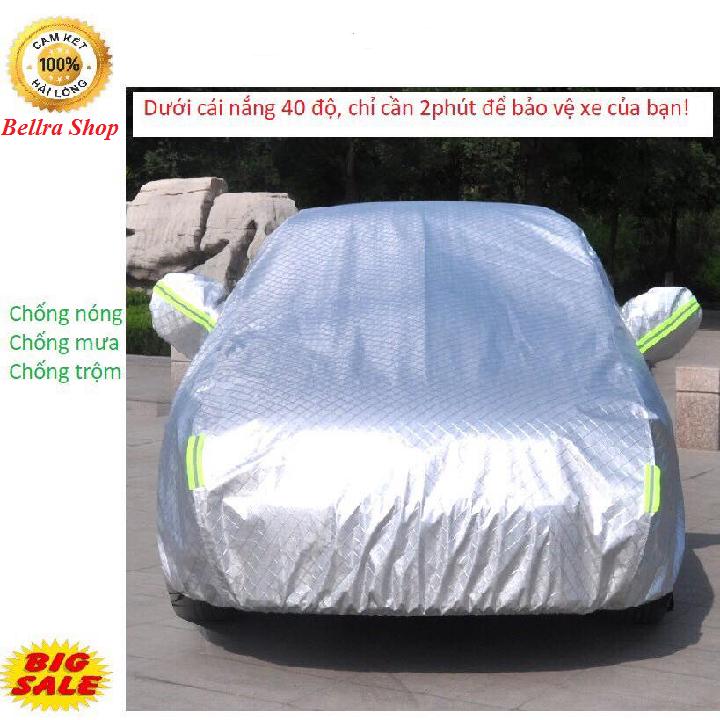 Bạt Trùm Xe Hơi, Bạt Phủ Xe Ô Tô , Áo Trùm Che Phủ Xe Hơi  5 chỗ 7 Chỗ  Tráng Bạc Cao Cấp