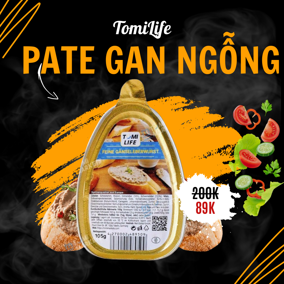 Combo 2 hộp pate gan ngỗng tomilife 105g nhập khẩu đức