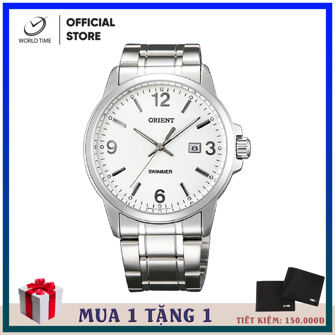 Đồng hồ nam dây thép Orient SUNE5005W0, full box , sổ bảo hành toàn quốc, chống xước, chống nước