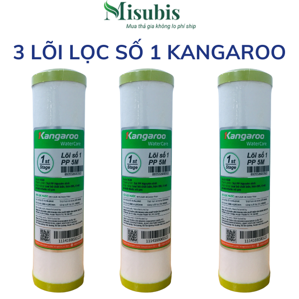 Combo 3 lõi lọc nước số 1 kangaroo, lõi lọc nước số 1 kangaroo