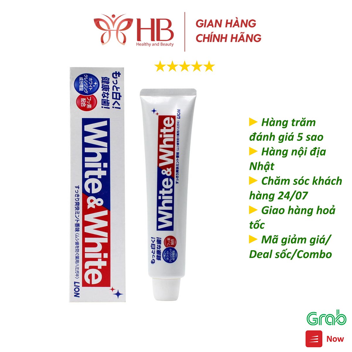Kem đánh răng làm trắng White & White 150g Nhật Bản