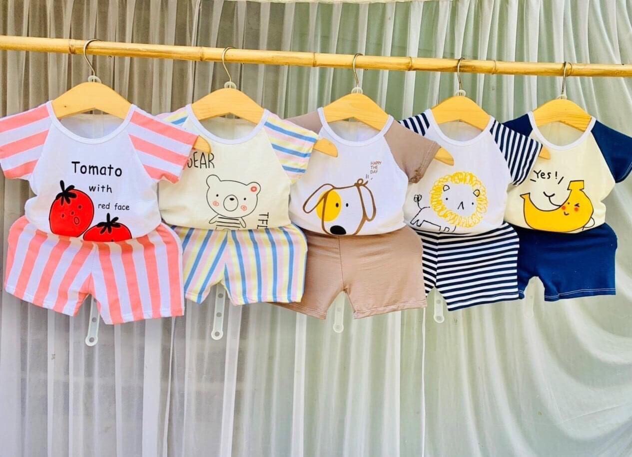 Bộ cộc cho bé , Set cộc bé trai , bé gái. Combo 5 bộ cho bé size 3-14kg