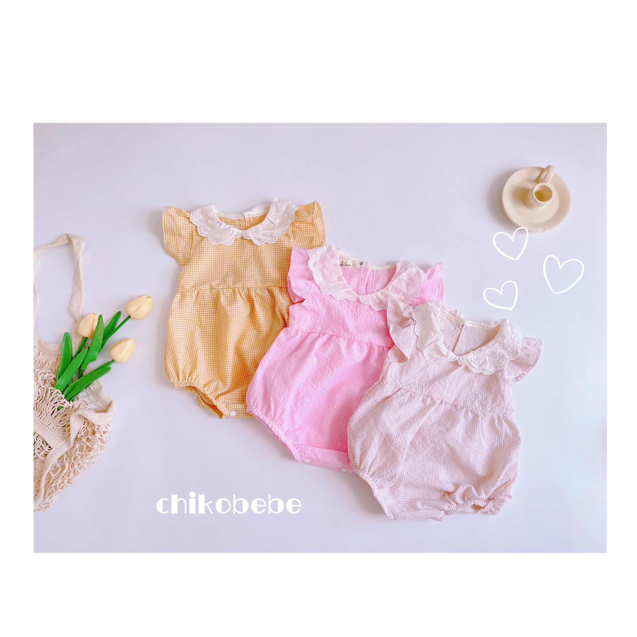 Body xinh xắn cho bé gái bodysuit bé gái body đầy tháng bé gái