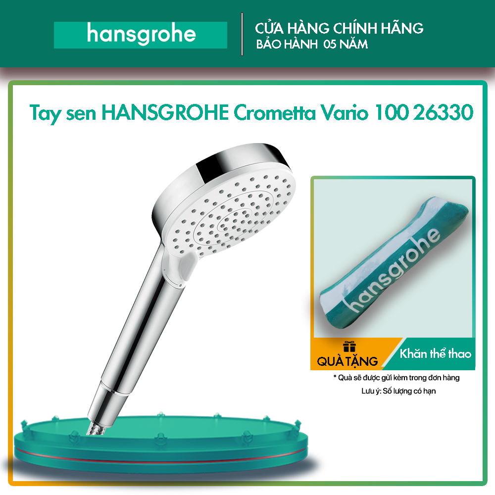 Vòi hoa sen hansgrohe lưới lọc sạch bụi bẩn với 2 chế độ phun mưa massage, bảo hành 5 năm dễ dàng lắp đặt 26330
