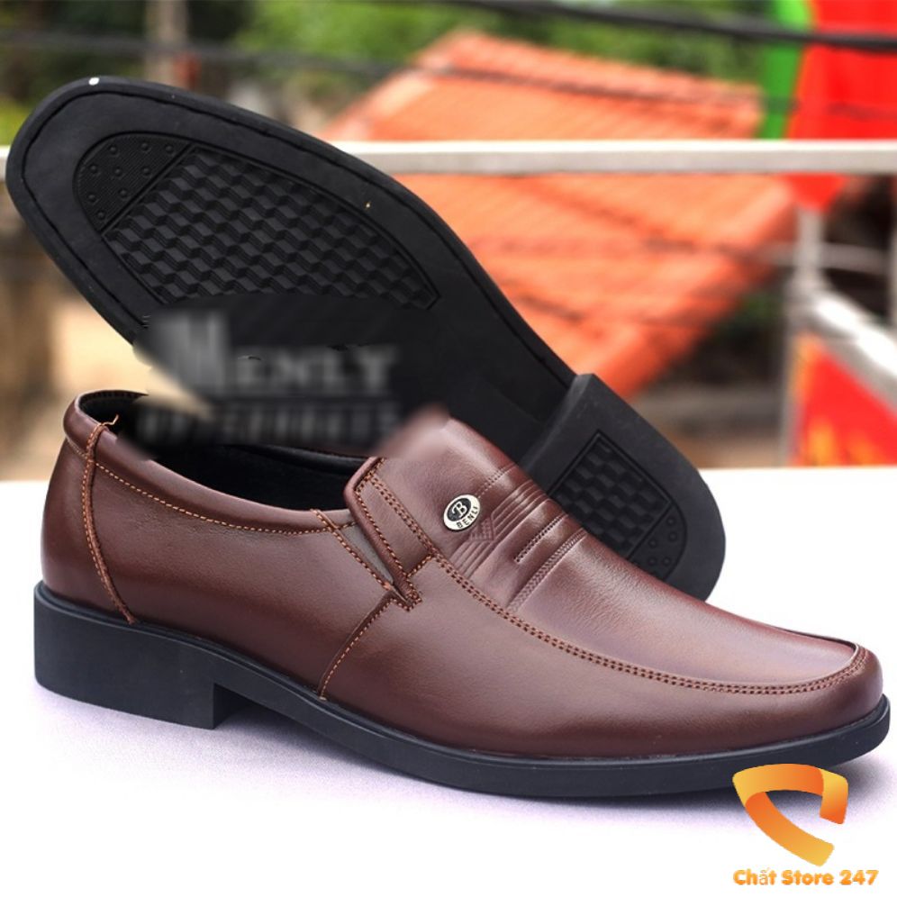 Giày lười nam trung niên cao cấp da pu mềm bảo hành vĩnh viễn