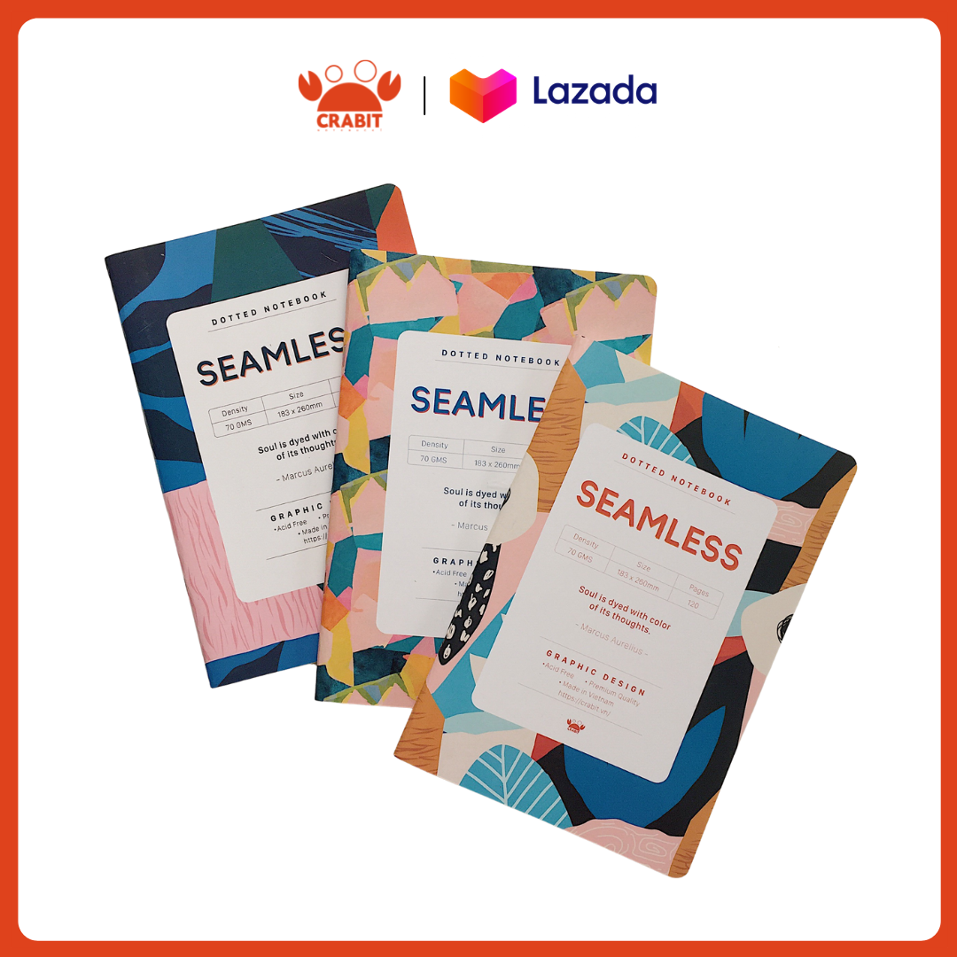 Combo vở kẻ dot Crabit Seamless - 120 trang