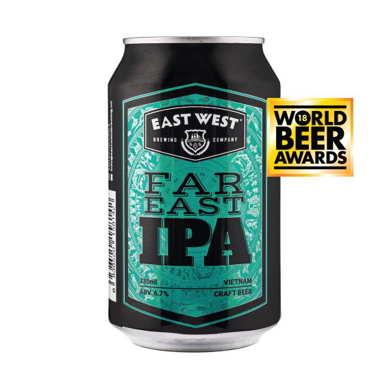 Bia East West Far East IPA 6,7%, lon 330ml, thùng 12 lon