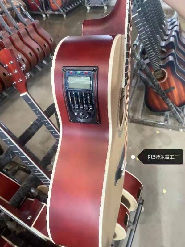 Woim Acoustic Guitar with Eq, Iron Strings with Anti-Curve Bridge, Solid Wood Neck, Size 40 Inch - 3