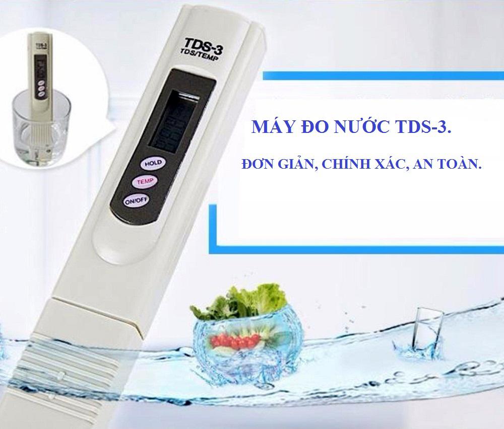 Máy Đo Kiểm Chất Lượng Nước TDS-3, Máy kiểm tra nước sạch hay bẩn, nước qua máy lọc có uống được không - bút đo độ sạch nước tds đẹp đa chỉ tiêu.