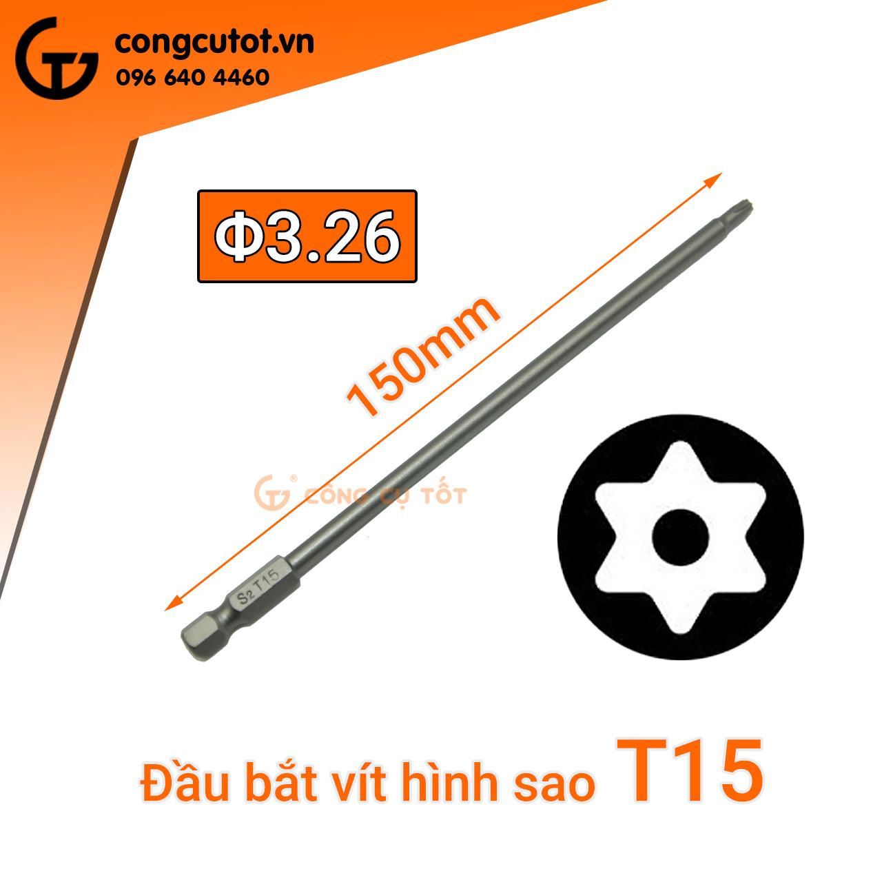 Đầu bắt vít hình sao dài 150mm