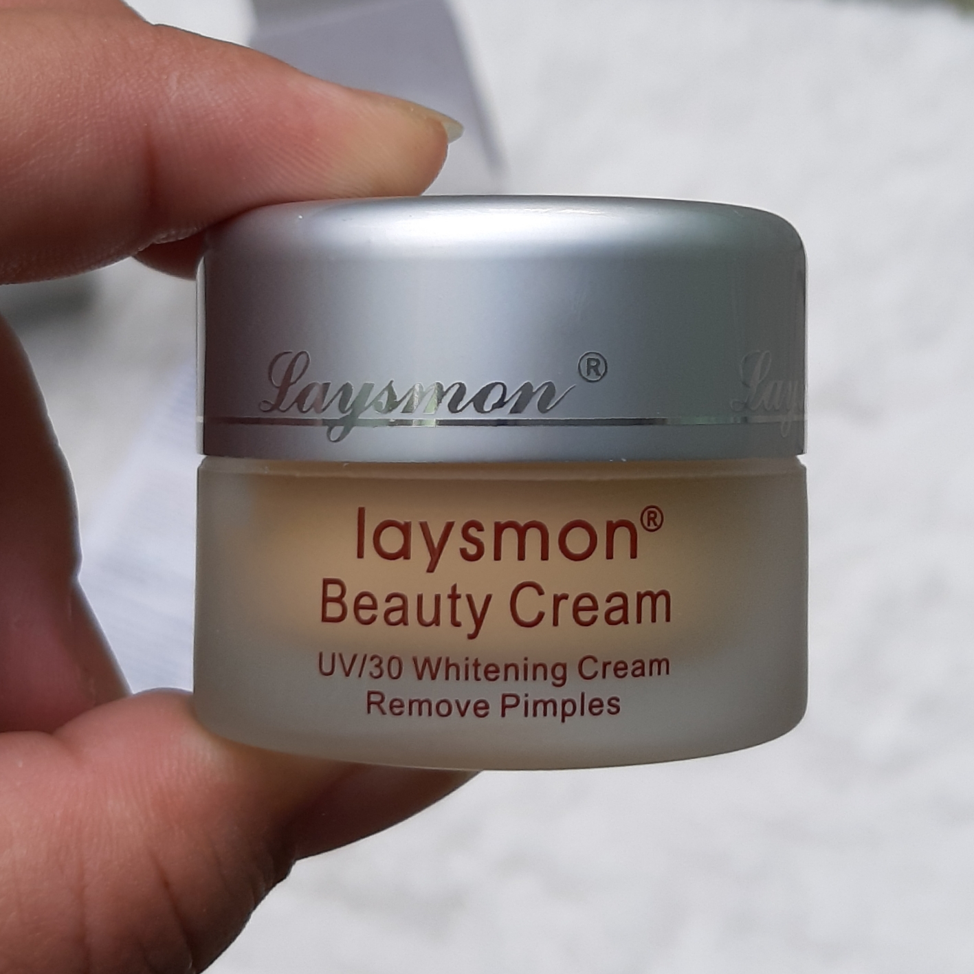 Kem nám Dưỡng trắng giảm nám sắc tố đen ngừa mụn trứng cá đầu đen Laysmon Whitening Beauty Cream UV/30 15g