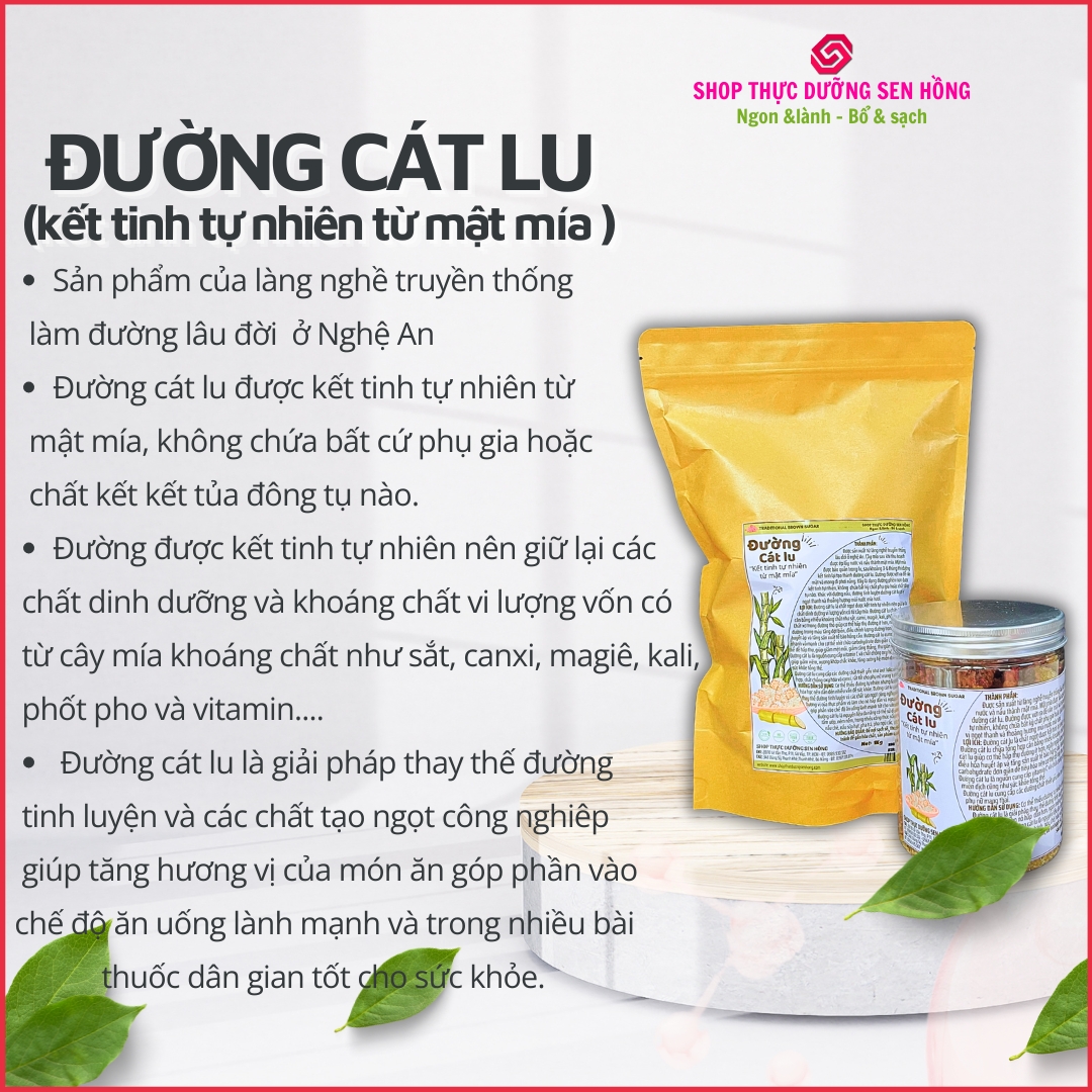 Đường thô nguyên chất - đường cát, đường phèn kết tinh tự nhiên, chuẩn sạch loại 1