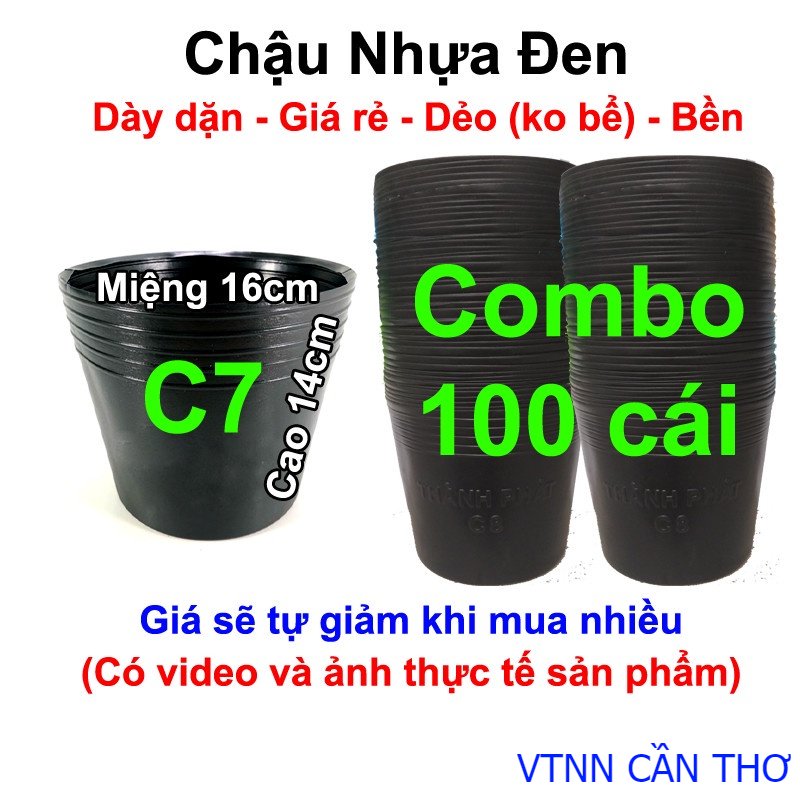 100 chậu nhựa trồng hoa, cây cảnh c7