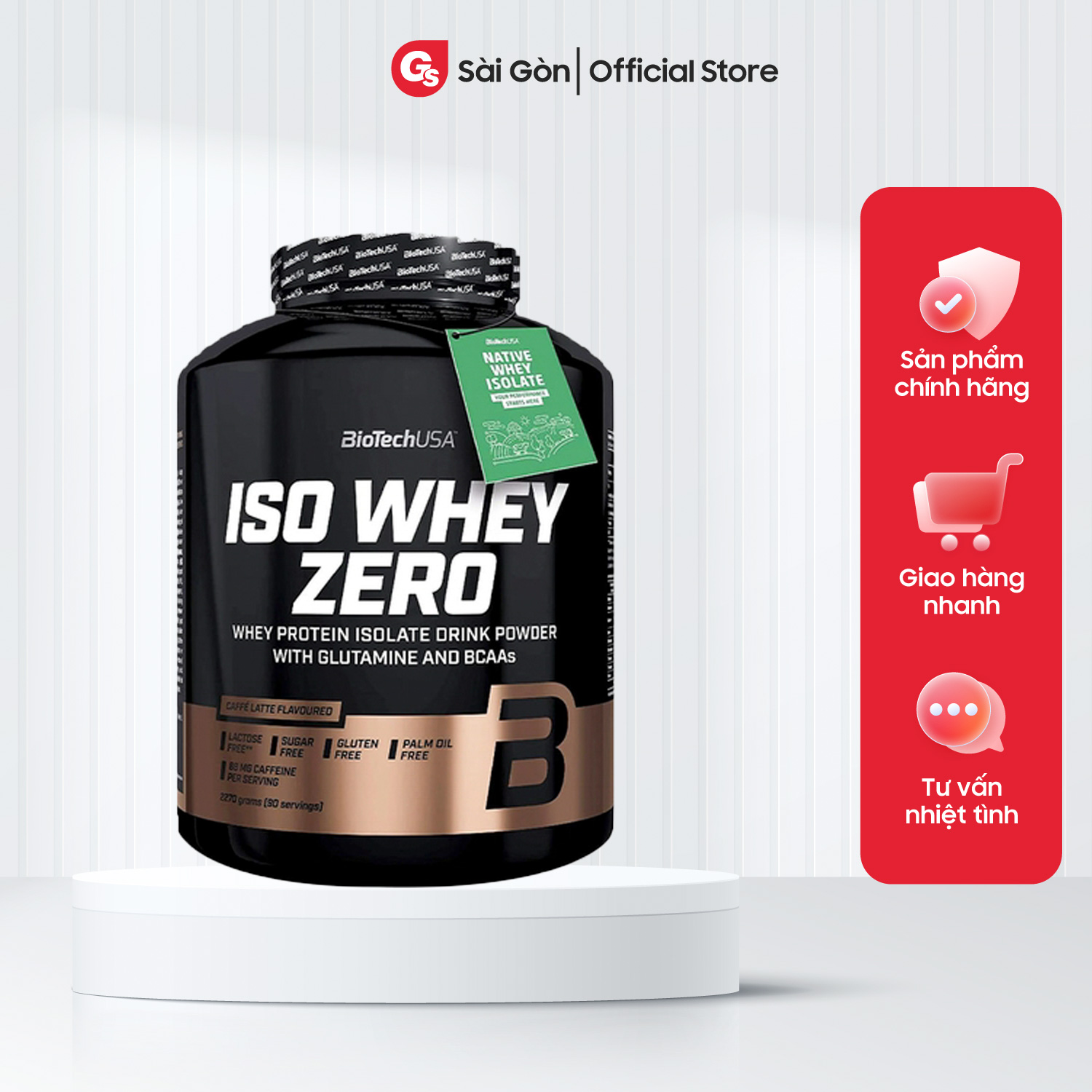 Sữa tăng cơ Biotech Usa Iso Whey Zero 5Lbs, 90 Lần Dùng nhập khẩu Mỹ - Gymstore