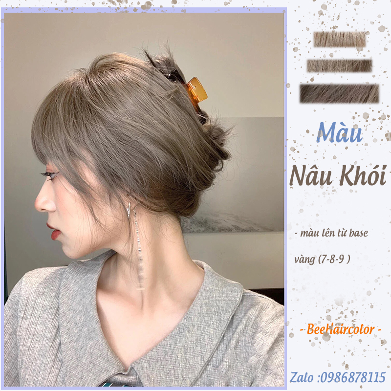 Thuốc nhuộm tóc màu Nâu Khói Sương mù [ tặng kèm bao tay + trợ dưỡng ]