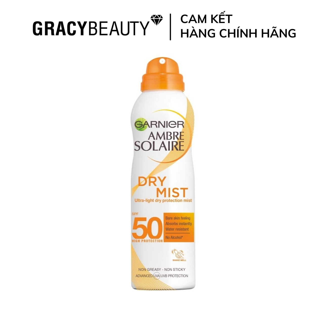 Kem chống nắng dạng xịt không bóng nhờn Garnier Dry Mist SPF50 200ml