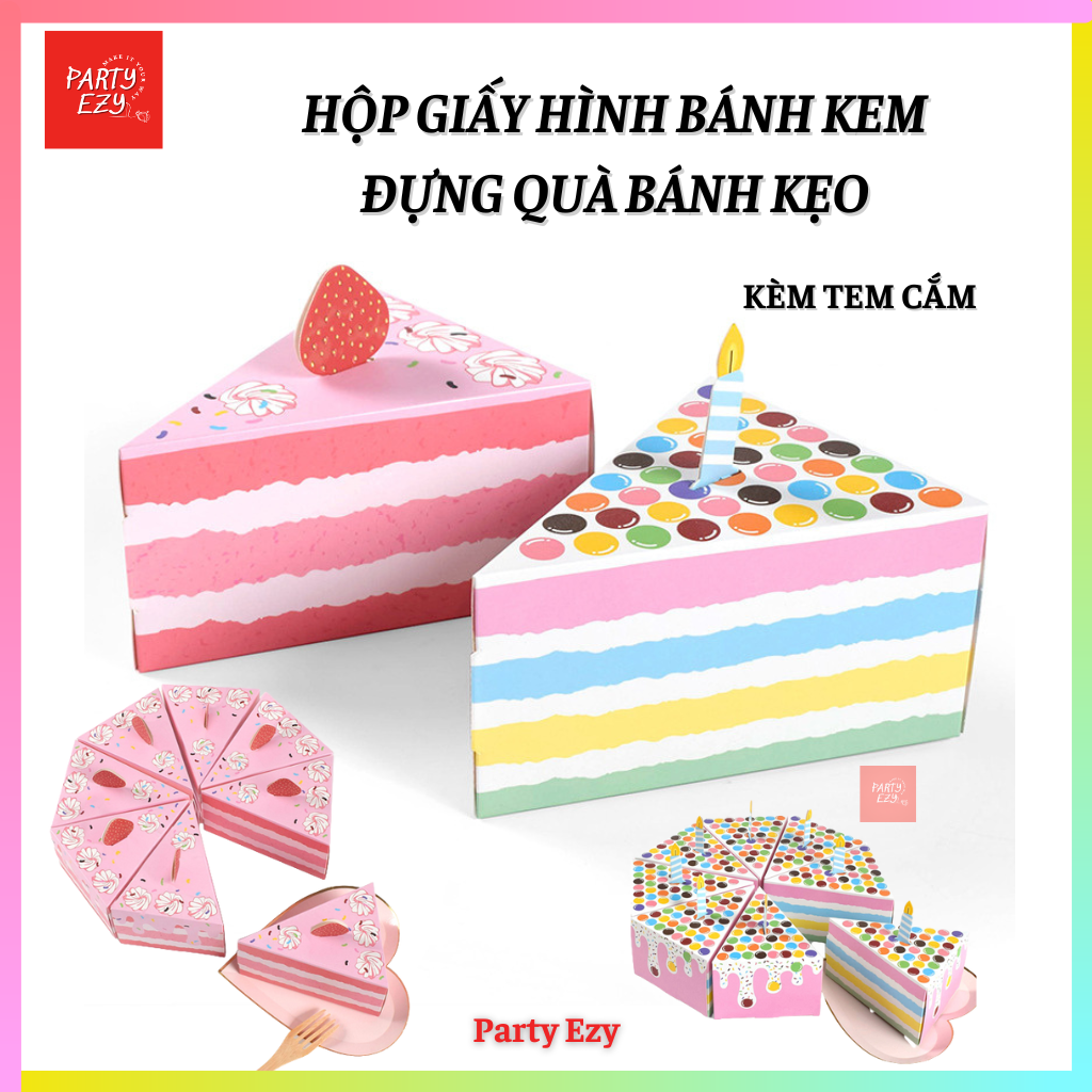Hộp giấy hình bánh kem đựng quà bánh kẹo