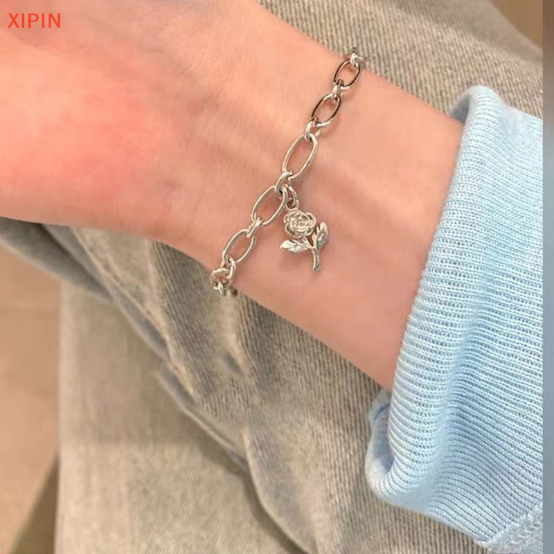QN Thời Trang Hàn Quốc Phong Cách Ngọt Ngào Rose Flower Vòng Đeo Tay Tối Giản Thẩm Mỹ Đơn Giản Chuỗi Cổ Tay Cho Phụ Nữ Wedding Party Jewelry Quà Tặng