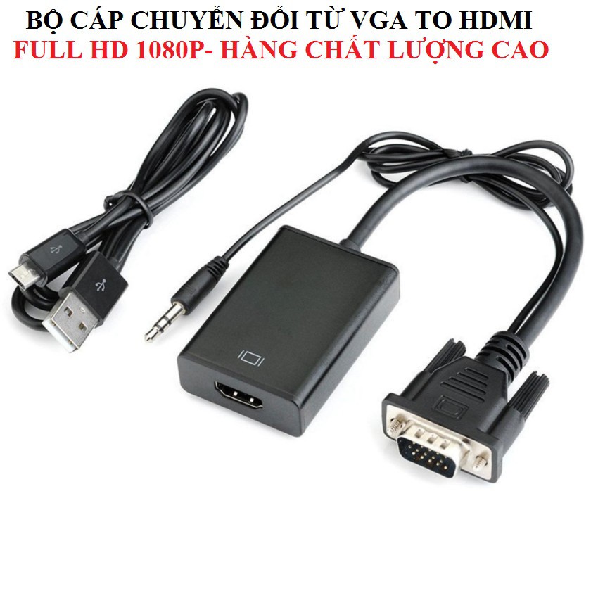 Cáp chuyển đổi vga ra hdmi có audio - vga to hdmi