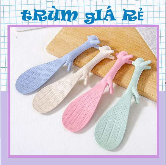 Vá múc cơm chống dính hình con sóc - thìa múc cơm hình sóc siêu cute - muôi xới cơm - muỗng xúc cơm chống dính