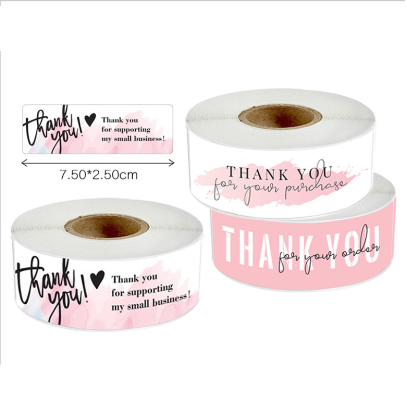 Cuộn 120 stick Sticker thank you Dán nhãn cảm ơn Tem giấy dán Cảm ơn gói quà gói đơn hàng