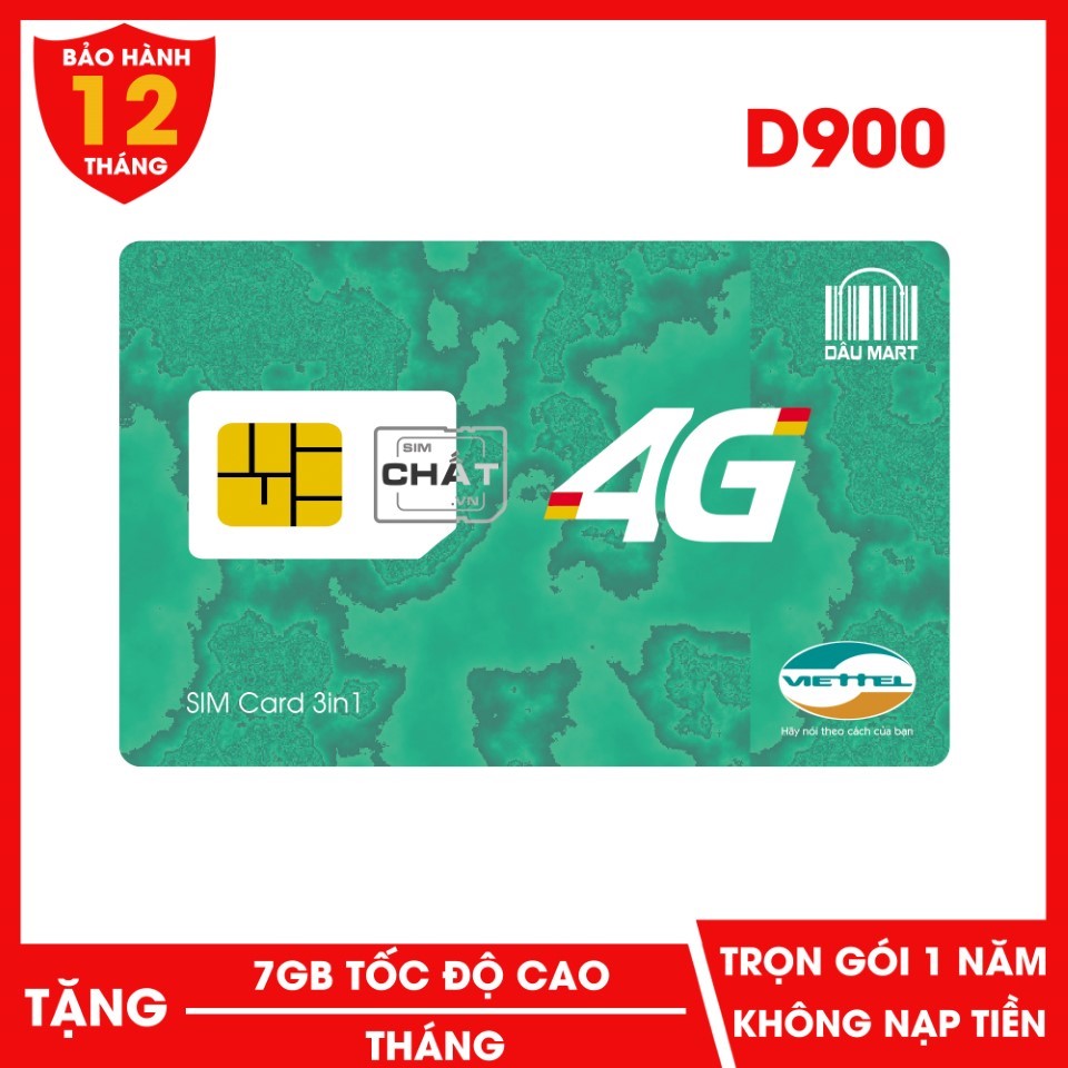 [HCM]SIM DCOM Viettel 4G Trọn Gói 1 Năm D900 Với 7GB/Tháng