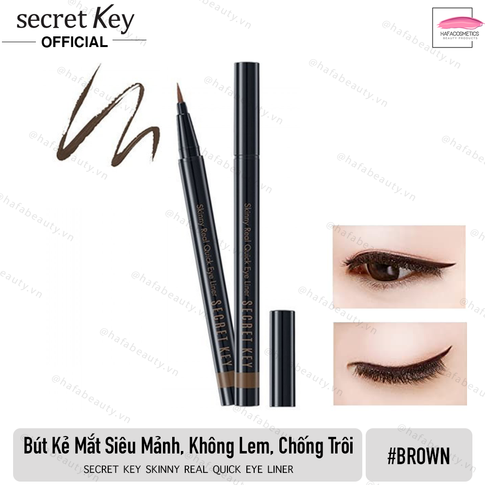 Bút kẻ mắt siêu mảnh không lem chống trôi secret key skinny real quick eye liner - hafa store - freeship max _ secret key chính hãng