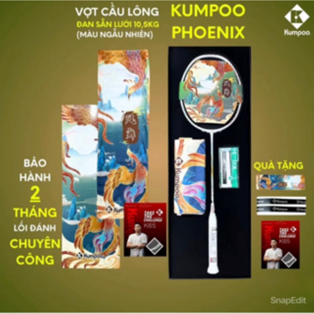 Set vợt cầu lông Kumpoo Long Phượng Chính Hãng, siêu sale giá rẻ