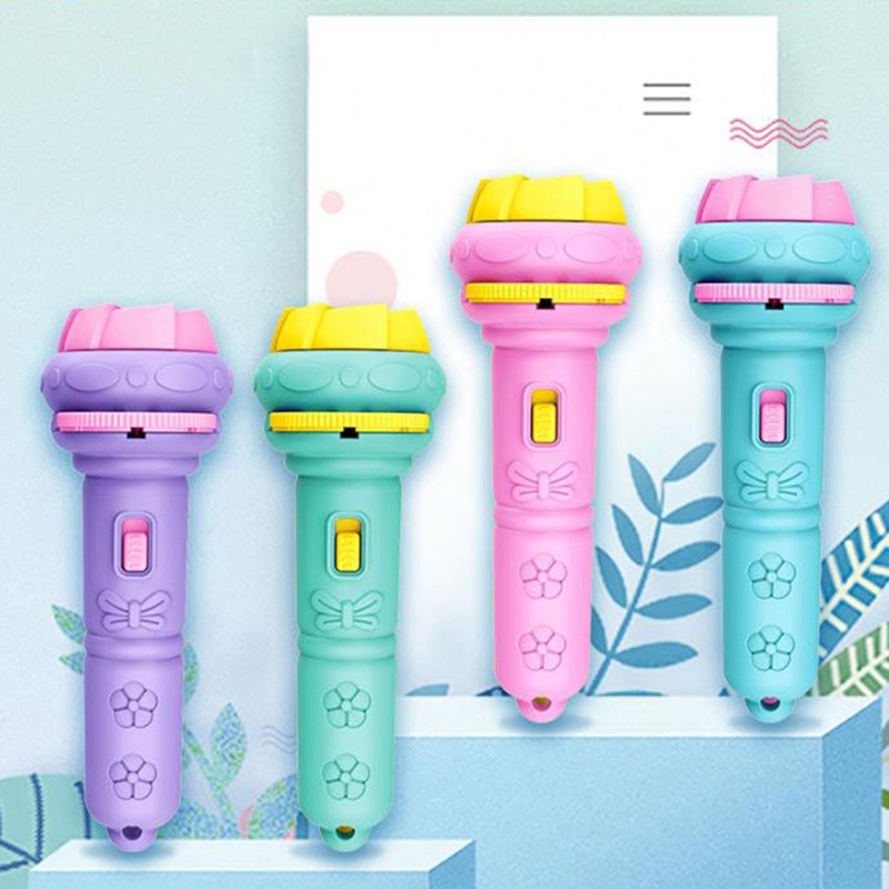 【CW】 Flashlight Projector Torch Lamp Toy Cute Cartoon Creativity Baby Sleeping Story Book