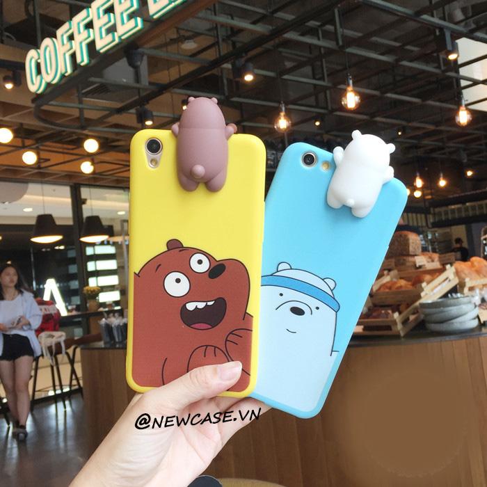 Ốp lưng dẻo con vật hoạt hình ngộ nghĩnh gấu - iphone 6, 6plus, 7, 7plus, 8, 8plus
