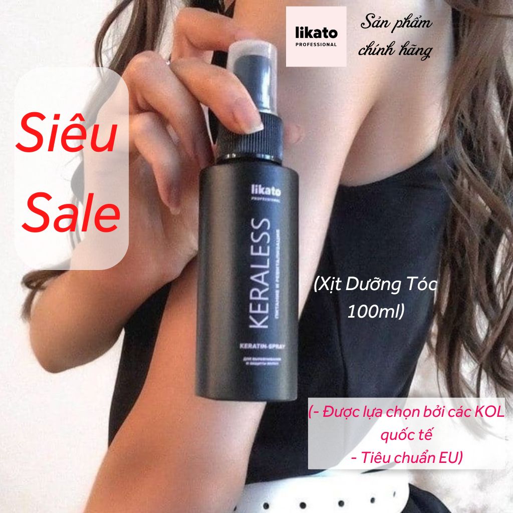 Xịt dưỡng tóc, keratin phục hồi tóc keraless likato professional 100ml