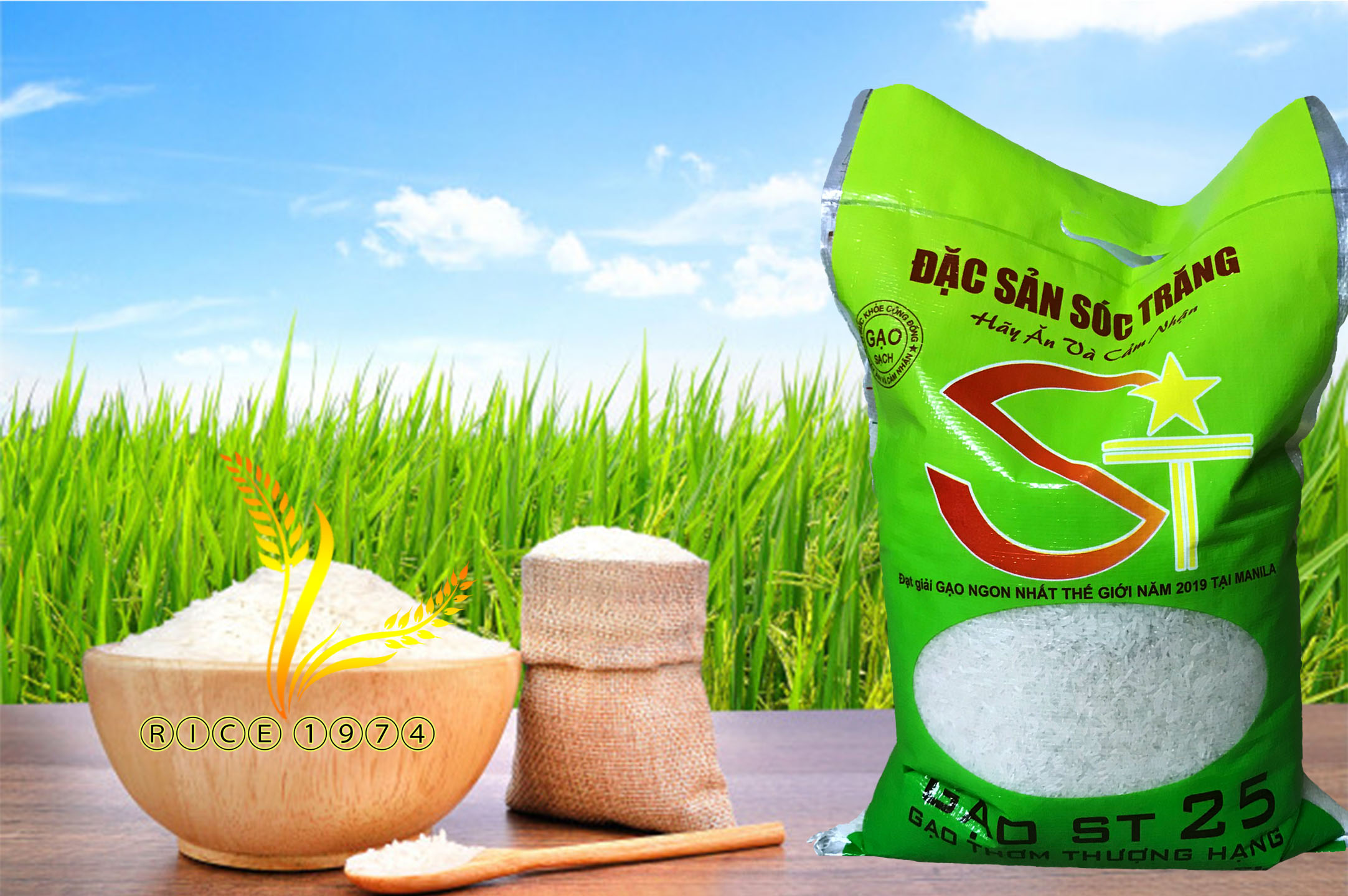 💥 HOT! Gạo ST25 ngon nhất thế giới  5kg - Nấu cơm thơm, dẻo , có vị ngọt hấp dẫn.