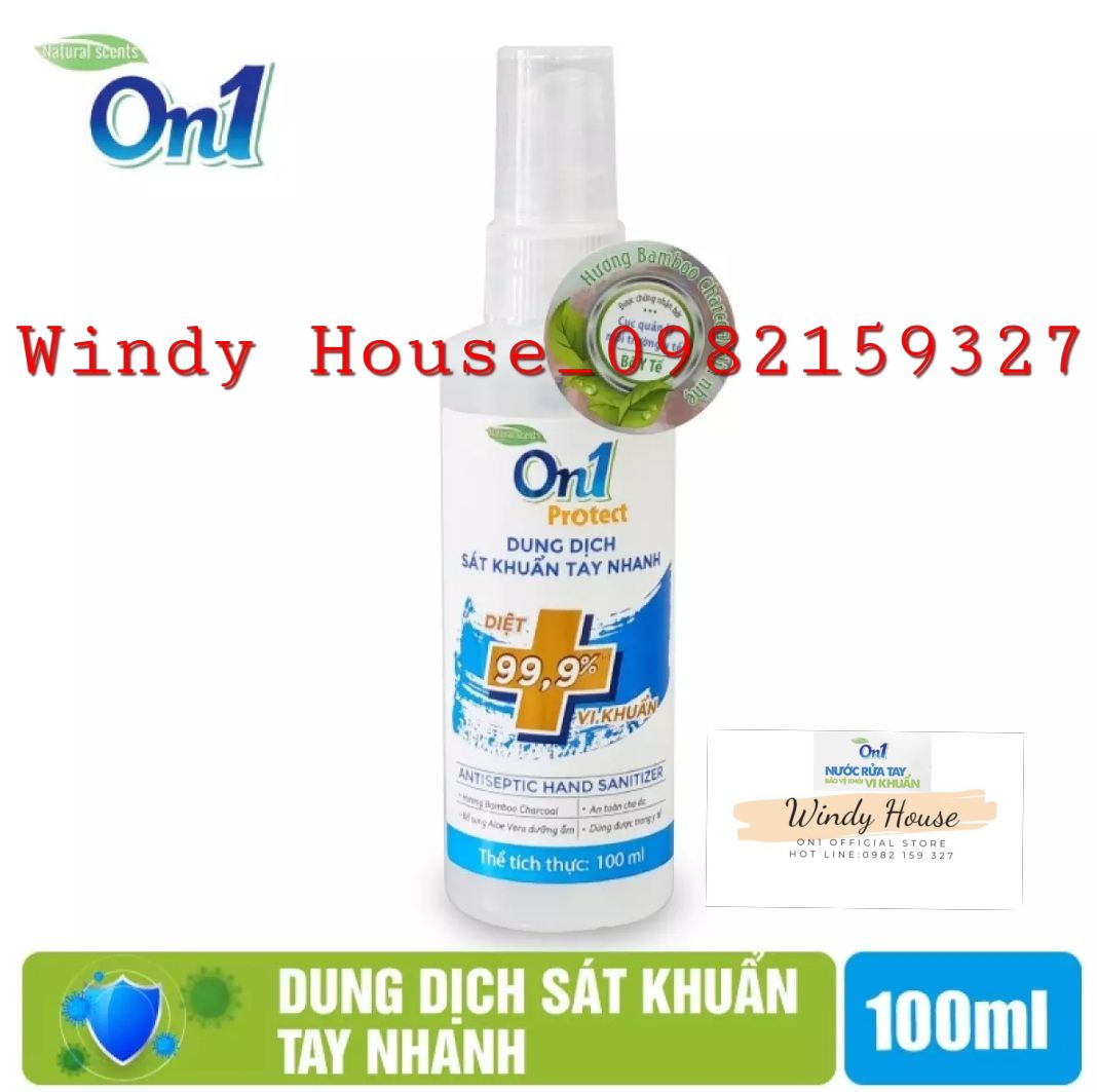 Dung Dịch Sát Khuẩn Tay Nhanh On1 Protect Hương BamBoo Charcoal 100ml