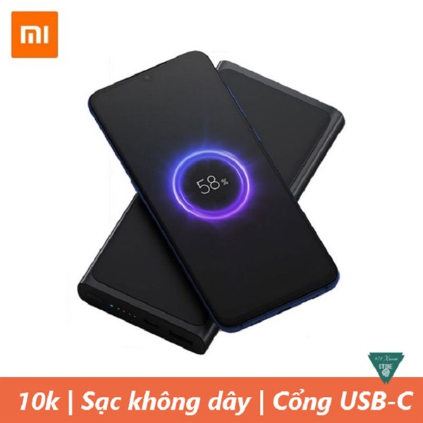 Pin Dự Phòng XIAOMI Wireless Youth Version Dung Lượng 10.000 mAh Hỗ Trợ Sạc Không Dây