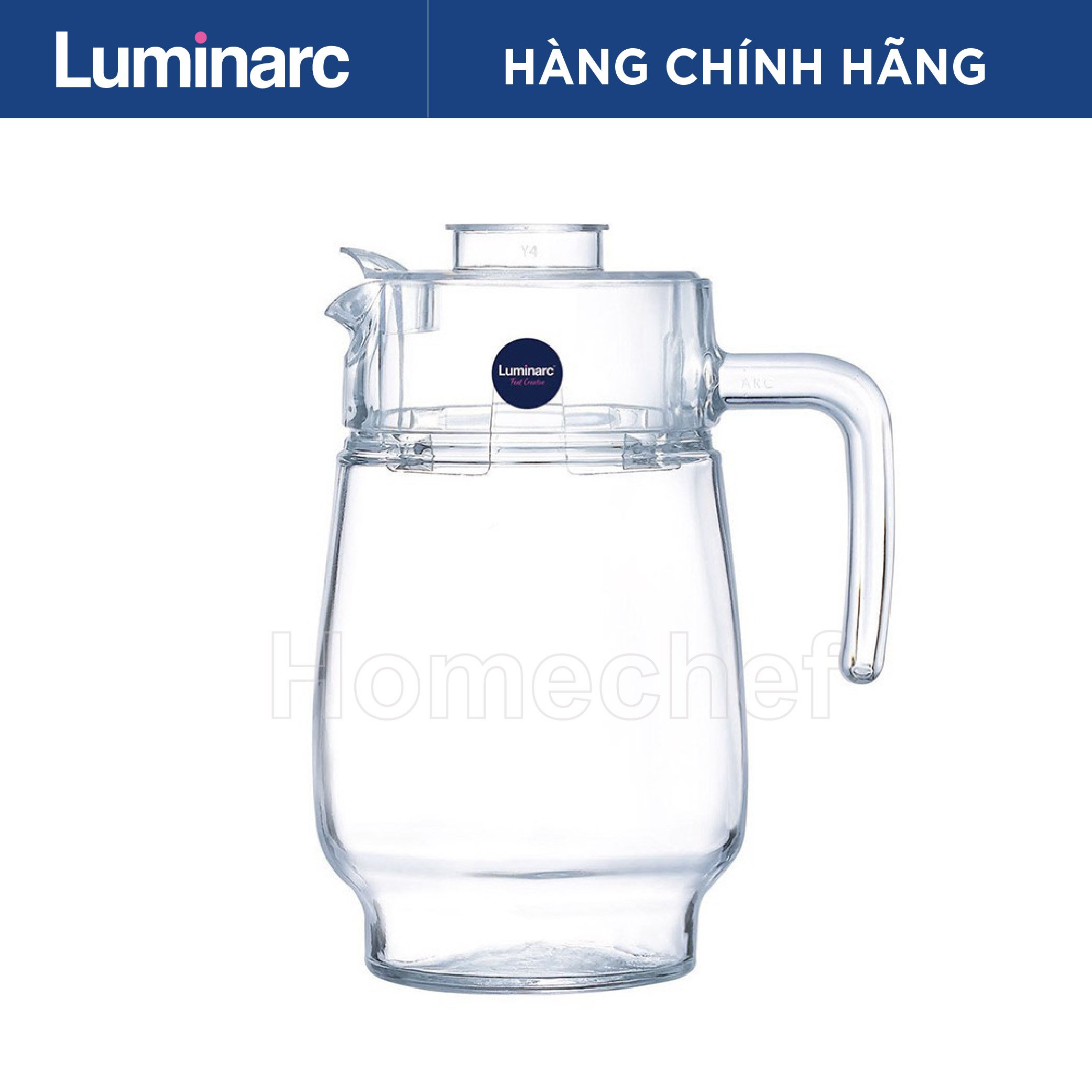 Bình đựng nước thủy tinh Luminarc Tivoli, dung tích 1.6L, thủy tinh sạch không chì, an toàn sức khỏe - G2674