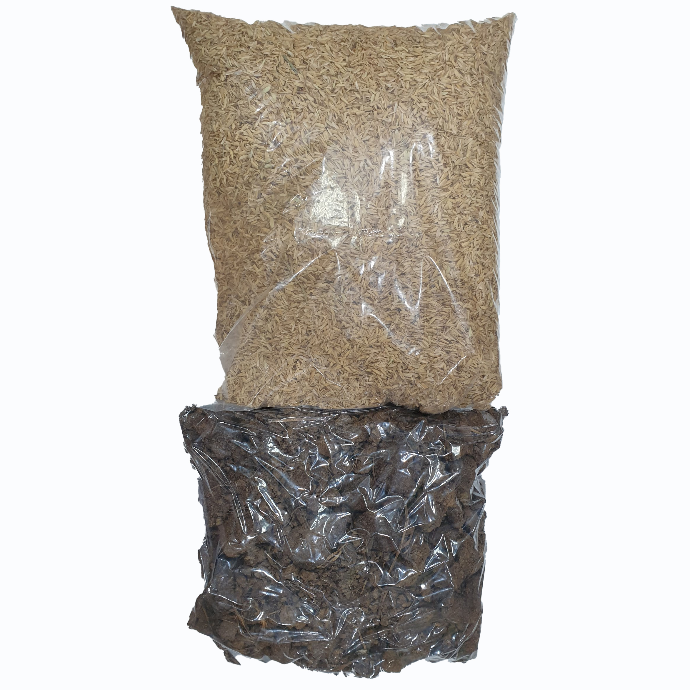 Combo vỏ trấu và phân bò