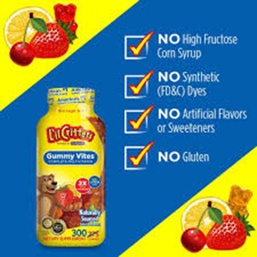 Kẹo dẻo bổ sung đa vitamin cho bé  VItafusion L’ilCritters Gummy Vites Daily Mulvitamin with a Boost vitamin C &D hộp 300viên của Mỹ