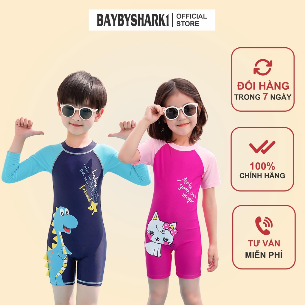 Đồ Bơi Cho Bé Trai, Bé Gái Size Đại Liền Thân, Bộ Bơi Cho Bé 10 tuổi - 12 tuổi - D24QUẦN NGẮN