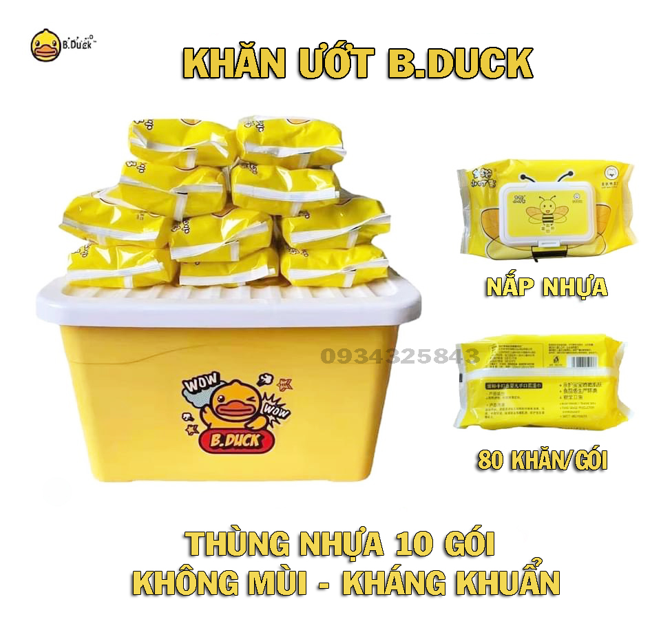 Thùng 10 gói khăn ướt B.Duck 80 tờ hàng nội địa Trung
