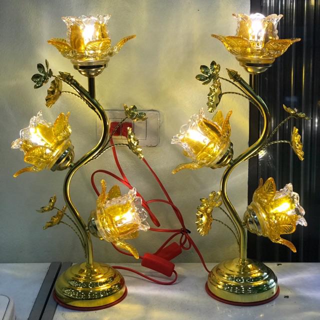 Đèn thờ hoa sen thuỷ tinh 40cm -50cm