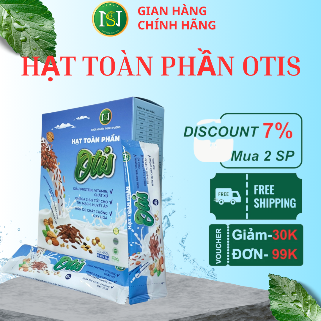 Sữa Hạt toàn phần otis milk hộp giấy 18 gói 450g