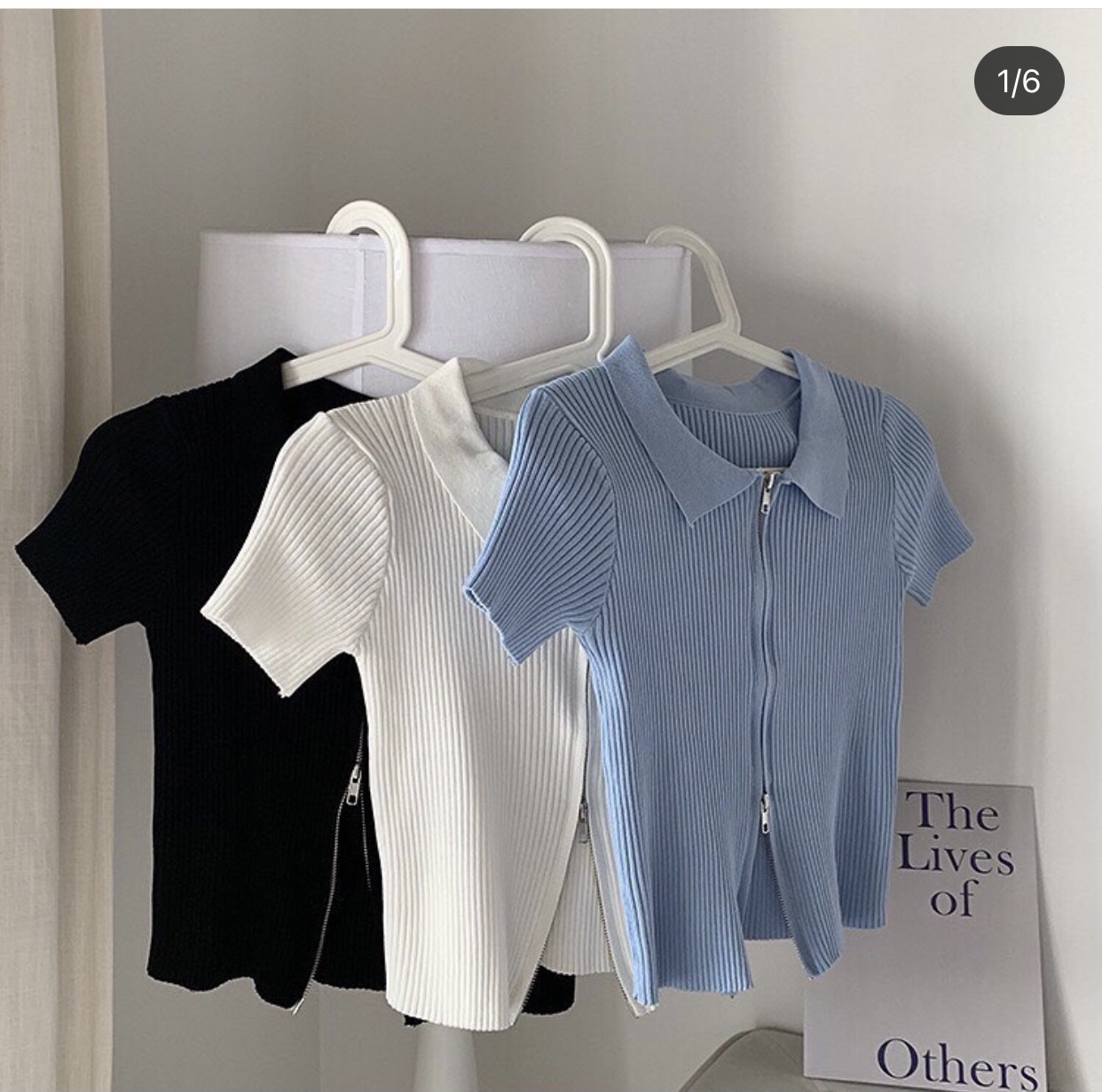Áo croptop gân dây kéo sexy