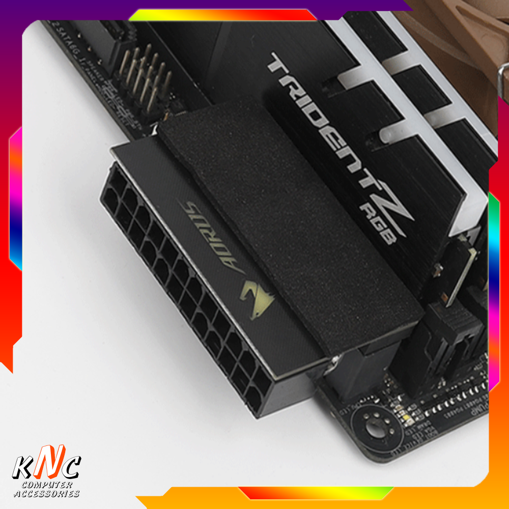 Cầu Đảo Góc Aorus 90 Độ Cổng Nguồn 24pin Mainboard Máy Tính Có Led - Hàng New