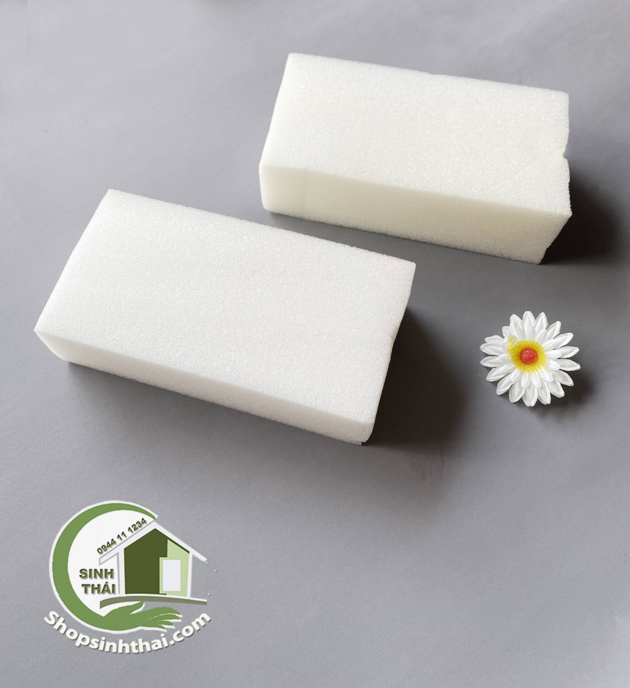 Mút xốp bọt biển lau chùi bảng lau chùi cửa kính đồ đạc mút rửa xe - cục lớn 20cm x 10cm
